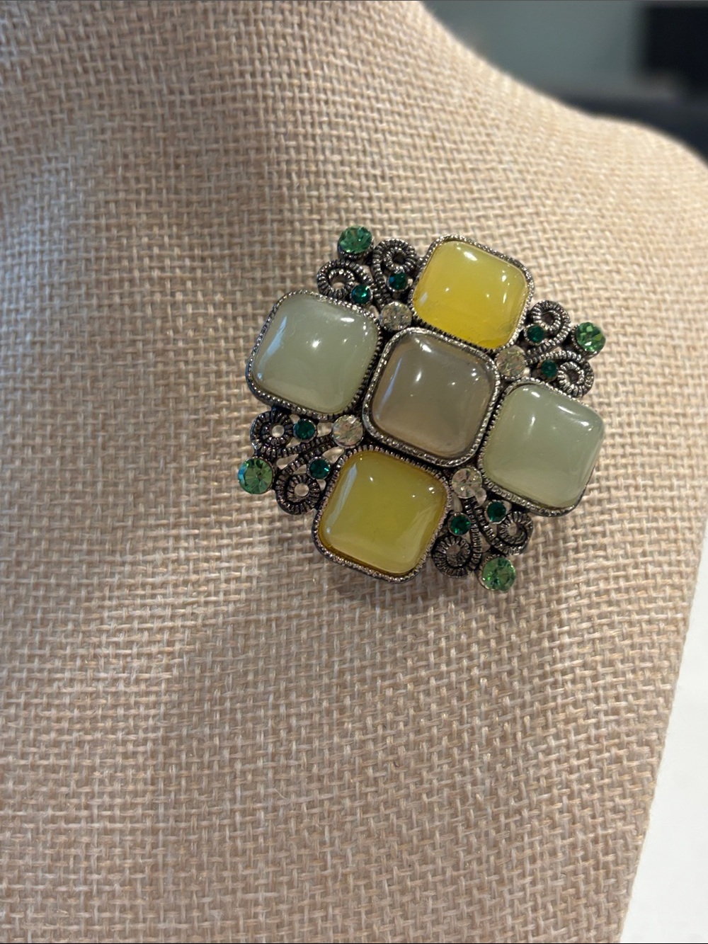 Vintage Unsigned Maltese Cross Brooch Pendant Combo